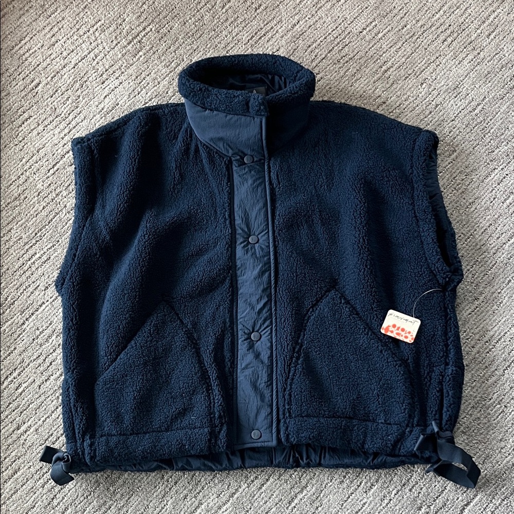 FP Movement by Free People Navy Blue Fleece Vest